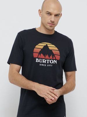 Burton pamut póló fekete, nyomott mintás