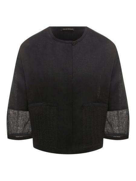 Льняная блузка Emporio Armani черная