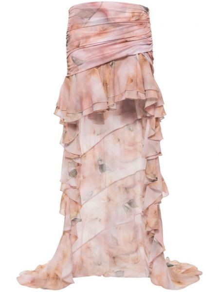 Mini suknja s cvjetnim printom s printom Blumarine ružičasta