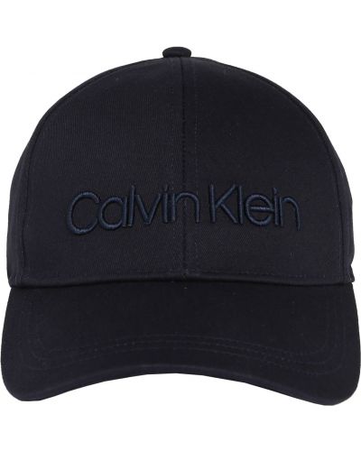 Kapa s šiltom z vezenjem Calvin Klein modra
