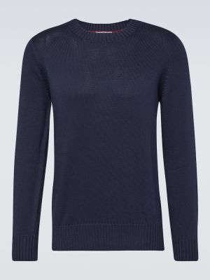 Kokvilnas džemperis bez kapuces Brunello Cucinelli zils