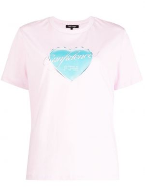Kokvilnas t-krekls ar apdruku Tout A Coup rozā