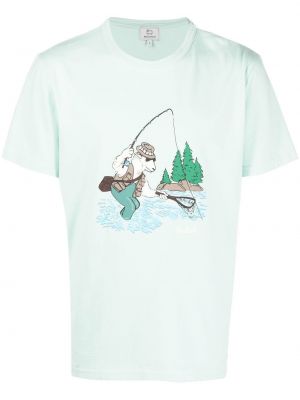 T-shirt aus baumwoll mit print Woolrich grün
