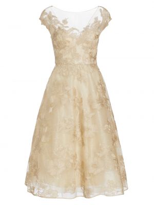 Платье миди с вышивкой Teri Jon By Rickie Freeman золотое