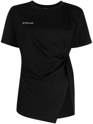 Asymetrické bavlnené tričko B+ab čierna