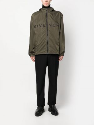 Jacke mit kapuze mit print Givenchy grün