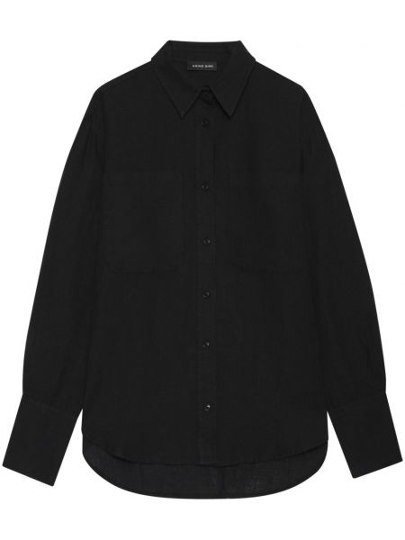 Lanena srajca Anine Bing črna