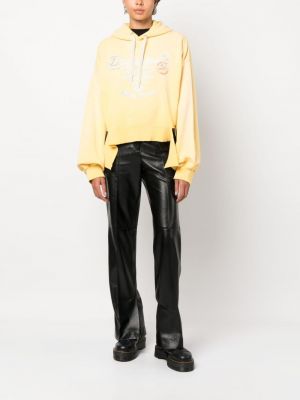 Mikina s kapucí s potiskem jersey Dsquared2 žlutá