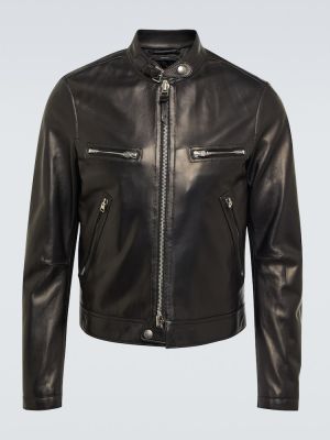 Kožená bunda Tom Ford čierna