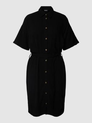 Sukienka koszulowa z wiskozy Pieces czarna