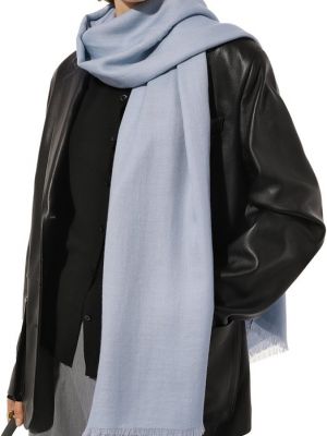 Кашемировый шелковый шарф Colombo голубой