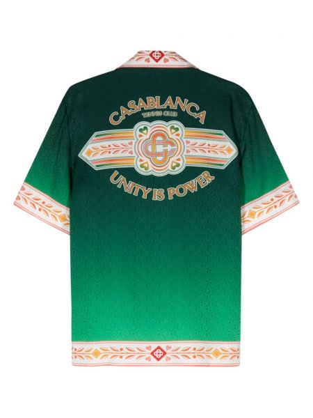 Jedwabna koszula Casablanca zielona
