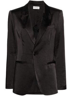 Saténové sako s výšivkou P.a.r.o.s.h. čierna
