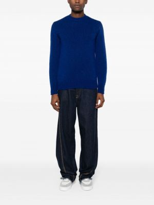 Pletený svetr s kulatým výstřihem Roberto Collina modrý
