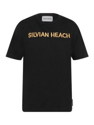 T-shirt di cotone Silvian Heach nero