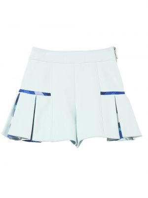 Plisirane kratke hlače s potiskom z abstraktnimi vzorci Pucci modra