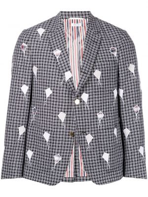 Brodert lang blazer Thom Browne blå