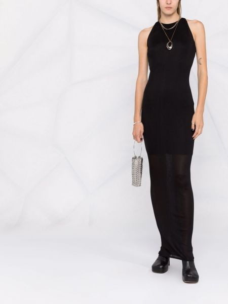 Vestido de cóctel sin mangas transparente Givenchy negro