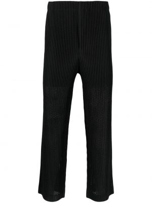 Proste spodnie plisowane Homme Plisse Issey Miyake czarne