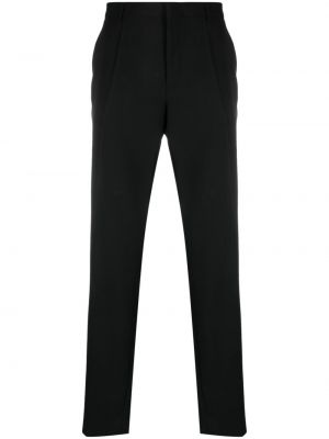 Pruhované vlněné rovné kalhoty Valentino černé
