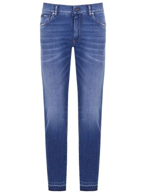 Хлопковые джинсы скинни слим Dolce & Gabbana синие