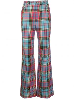 Ravne hlače s karirastim vzorcem s potiskom Vivienne Westwood