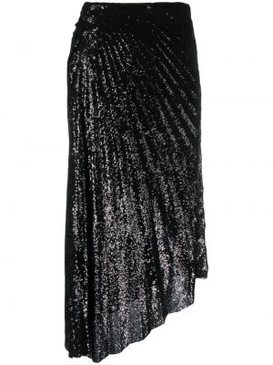 Midi suknja sa šljokicama s draperijom A.l.c. crna