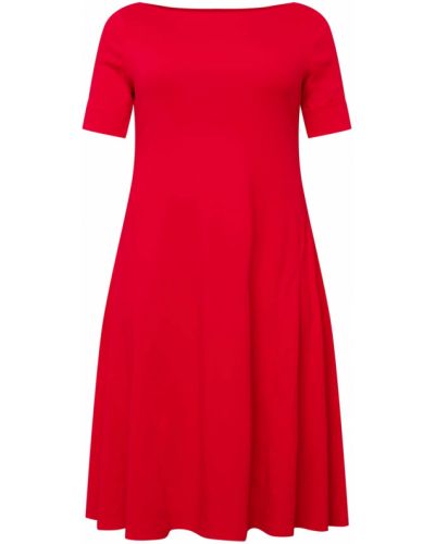 Džinsinė suknelė Lauren Ralph Lauren Plus raudona