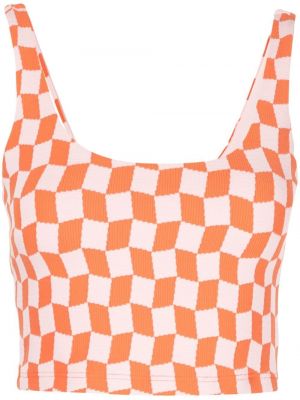 Jacquard sjekket crop top The Upside oransje