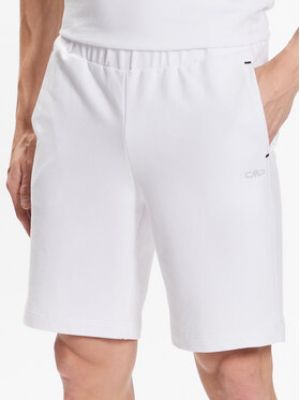 Bavlnené priliehavé športové šortky Cmp biela