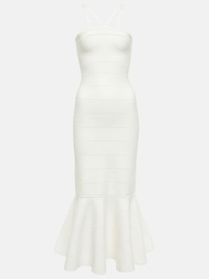 Ажурна миди рокля Victoria Beckham бяло