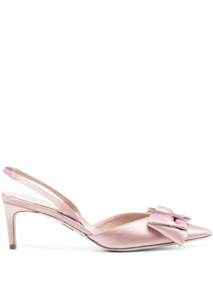 Pantofi cu toc din piele Rene Caovilla roz