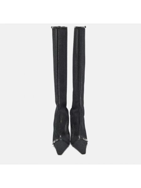 Botas de cuero retro Yves Saint Laurent Vintage negro