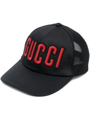 Mesh brodert cap Gucci svart