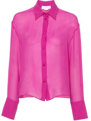 Μεταξωτό πουκάμισο Genny ροζ