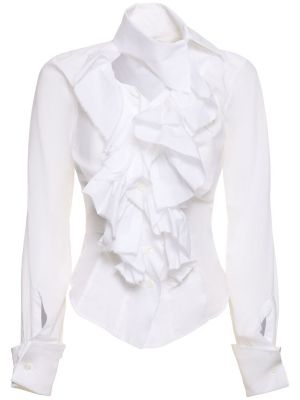 Bombažna srajca z volani Vivienne Westwood bela