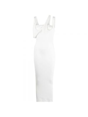Sukienka długa w paski The Attico biała