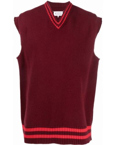 Jersey sin mangas a rayas de tela jersey Maison Margiela rojo