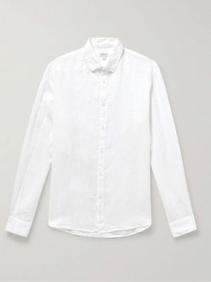 Льняная рубашка Sunspel белая