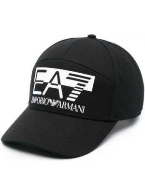 Czarna czapka z daszkiem Emporio Armani Ea7