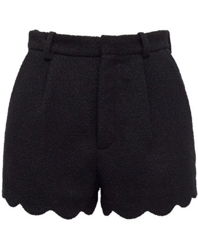 Pantalones cortos de cintura alta de lana de tweed Saint Laurent