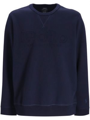 Bavlnený bavlnený sveter s potlačou Polo Ralph Lauren modrá