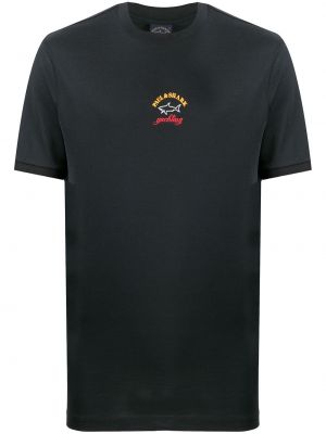 Raštuotas marškinėliai Paul & Shark juoda