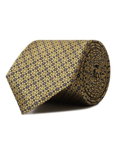 Шелковый галстук Canali золотой