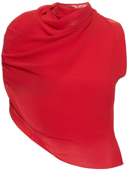 Crop top plasă drapat Jacquemus roșu