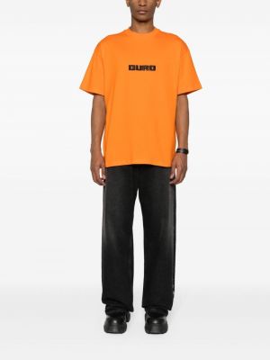 Kokvilnas t-krekls ar izšuvumiem Msgm oranžs