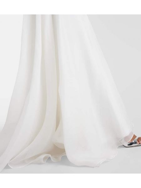 Jedwabna sukienka długa Maticevski biała