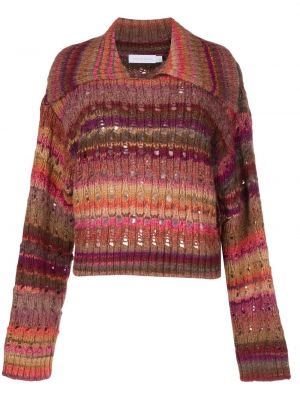 Dryžuotas megztinis Simkhai ruda
