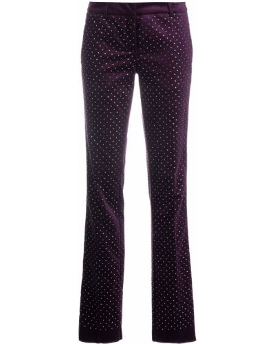 Křišťálové rovné kalhoty Philipp Plein fialové