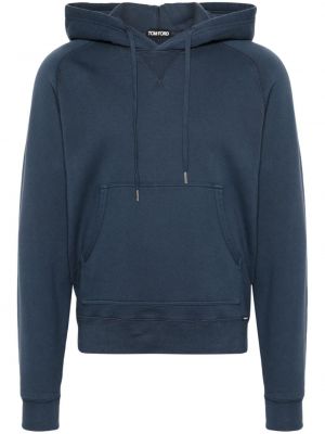Pamučna hoodie s kapuljačom Tom Ford plava